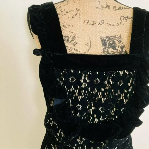 Anthropologie Nightcap Ruffled Velvet Lace Dress Size Small NWT $358 - Picture 4 of 16